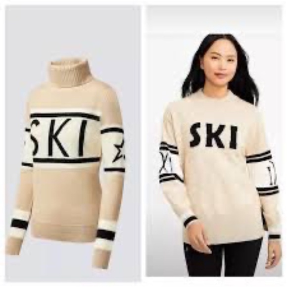 Lou Grey Sweater Women’s XL Tan Ski Loft Winter Cabin Cozy Mock Neck - Picture 1 of 4